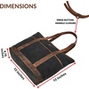 image:imageTote Bag for Women Large Work Shoulder Handbag in Waxed Canvas amp LeatherBlack
