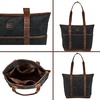 image:imageTote Bag for Women Large Work Shoulder Handbag in Waxed Canvas amp LeatherBlack