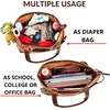 image:imageTote Bag for Women Large Work Shoulder Handbag in Waxed Canvas amp LeatherCognac