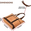 image:imageTote Bag for Women Large Work Shoulder Handbag in Waxed Canvas amp LeatherCognac