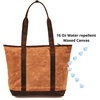 image:imageTote Bag for Women Large Work Shoulder Handbag in Waxed Canvas amp LeatherCognac