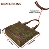 image:imageTote Bag for Women Large Work Shoulder Handbag in Waxed Canvas amp LeatherGreen