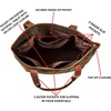 image:imageTote Bag for Women Large Work Shoulder Handbag in Waxed Canvas amp LeatherGreen