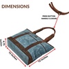 image:imageTote Bag for Women Large Work Shoulder Handbag in Waxed Canvas amp LeatherOcean Blue