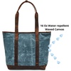 image:imageTote Bag for Women Large Work Shoulder Handbag in Waxed Canvas amp LeatherOcean Blue