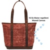 image:imageTote Bag for Women Large Work Shoulder Handbag in Waxed Canvas amp LeatherRust