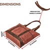 image:imageTote Bag for Women Large Work Shoulder Handbag in Waxed Canvas amp LeatherRust