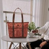 image:imageTote Bag for Women Large Work Shoulder Handbag in Waxed Canvas amp LeatherRust