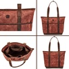 image:imageTote Bag for Women Large Work Shoulder Handbag in Waxed Canvas amp LeatherRust