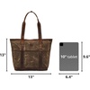 image:imageTote Bag for Women Large Work Shoulder Handbag in Waxed Canvas amp LeatherTaupe