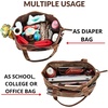 image:imageTote Bag for Women Large Work Shoulder Handbag in Waxed Canvas amp LeatherTaupe