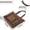 image:imageTote Bag for Women Large Work Shoulder Handbag in Waxed Canvas amp LeatherTaupe
