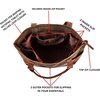 image:imageTote Bag for Women Large Work Shoulder Handbag in Waxed Canvas amp LeatherTaupe