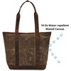 image:imageTote Bag for Women Large Work Shoulder Handbag in Waxed Canvas amp LeatherTaupe