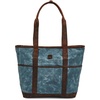 image:imageTote Bag for Women Large Work Shoulder Handbag in Waxed Canvas amp LeatherOcean Blue