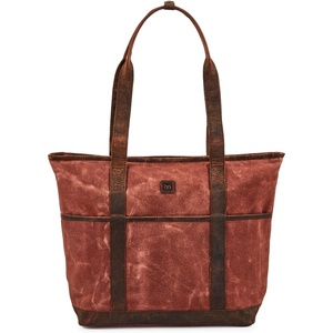 image:imageTote Bag for Women Large Work Shoulder Handbag in Waxed Canvas amp LeatherRust