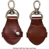 image:imageLeather Keychain Clip Cute Heart Photo Charm Ring Valentine Gift Men WomenTan Buff Vt