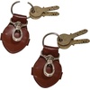 image:imageLeather Keychain Clip Cute Heart Photo Charm Ring Valentine Gift Men WomenTan Buff Vt