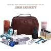 image:imageLeather Toiletry Bag Dopp Kit for Men Women Travel Shaving Pouch OrganiserBrown