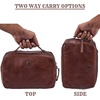 image:imageLeather Toiletry Bag Dopp Kit for Men Women Travel Shaving Pouch OrganiserBrown
