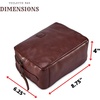 image:imageLeather Toiletry Bag Dopp Kit for Men Women Travel Shaving Pouch OrganiserBrown
