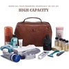 image:imageLeather Toiletry Bag Dopp Kit for Men Women Travel Shaving Pouch OrganiserCognac