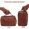image:imageLeather Toiletry Bag Dopp Kit for Men Women Travel Shaving Pouch OrganiserCognac
