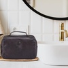 image:imageLeather Toiletry Bag Dopp Kit for Men Women Travel Shaving Pouch OrganiserGrey