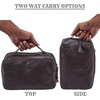image:imageLeather Toiletry Bag Dopp Kit for Men Women Travel Shaving Pouch OrganiserGrey