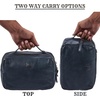 image:imageLeather Toiletry Bag Dopp Kit for Men Women Travel Shaving Pouch OrganiserOcean Blue