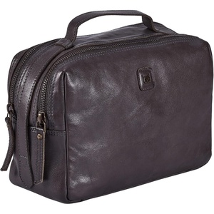 image:imageLeather Toiletry Bag Dopp Kit for Men Women Travel Shaving Pouch OrganiserGrey