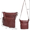 image:imageLeather Crossbody Bags for Women Sling Shoulder Purse Travel HandbagBurgundy Washed Vintage