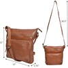 image:imageLeather Crossbody Bags for Women Sling Shoulder Purse Travel HandbagCognac Washed Vintage