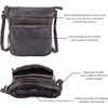 image:imageLeather Crossbody Bags for Women Sling Shoulder Purse Travel HandbagGrey Washed Vintage