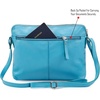 image:imageLeather Crossbody Bags for Women Small Soft Genuine Pebbled Sling Shoulder Handbag Crossover Purse with Full Adjustable Strap Cognac NappaAir Blue Nappa