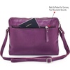 image:imageLeather Crossbody Bags for Women Small Soft Genuine Pebbled Sling Shoulder Handbag Crossover Purse with Full Adjustable Strap Cognac NappaAmethyst Nappa