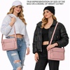image:imageLeather Crossbody Bags for Women Small Soft Genuine Pebbled Sling Shoulder Handbag Crossover Purse with Full Adjustable Strap Cognac NappaBaby Pink Nappa
