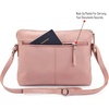 image:imageLeather Crossbody Bags for Women Small Soft Genuine Pebbled Sling Shoulder Handbag Crossover Purse with Full Adjustable Strap Cognac NappaBaby Pink Nappa