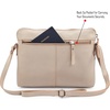 image:imageLeather Crossbody Bags for Women Small Soft Genuine Pebbled Sling Shoulder Handbag Crossover Purse with Full Adjustable Strap Cognac NappaBeige Nappa