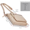 image:imageLeather Crossbody Bags for Women Small Soft Genuine Pebbled Sling Shoulder Handbag Crossover Purse with Full Adjustable Strap Cognac NappaBeige Nappa