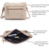 image:imageLeather Crossbody Bags for Women Small Soft Genuine Pebbled Sling Shoulder Handbag Crossover Purse with Full Adjustable Strap Cognac NappaBeige Nappa