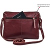 image:imageLeather Crossbody Bags for Women Small Soft Genuine Pebbled Sling Shoulder Handbag Crossover Purse with Full Adjustable Strap Cognac NappaBurgundy Nappa