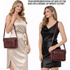 image:imageLeather Crossbody Bags for Women Small Soft Genuine Pebbled Sling Shoulder Handbag Crossover Purse with Full Adjustable Strap Cognac NappaBurgundy Nappa