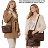 image:imageLeather Crossbody Bags for Women Small Soft Genuine Pebbled Sling Shoulder Handbag Crossover Purse with Full Adjustable Strap Cognac NappaChocolate Nappa