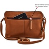 image:imageLeather Crossbody Bags for Women Small Soft Genuine Pebbled Sling Shoulder Handbag Crossover Purse with Full Adjustable Strap Cognac NappaCognac Nappa