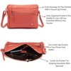 image:imageLeather Crossbody Bags for Women Small Soft Genuine Pebbled Sling Shoulder Handbag Crossover Purse with Full Adjustable Strap Cognac NappaCoral Nappa