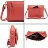 image:imageLeather Crossbody Bags for Women Small Soft Genuine Pebbled Sling Shoulder Handbag Crossover Purse with Full Adjustable Strap Cognac NappaCoral Nappa