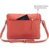 image:imageLeather Crossbody Bags for Women Small Soft Genuine Pebbled Sling Shoulder Handbag Crossover Purse with Full Adjustable Strap Cognac NappaCoral Nappa