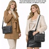 image:imageLeather Crossbody Bags for Women Small Soft Genuine Pebbled Sling Shoulder Handbag Crossover Purse with Full Adjustable Strap Cognac NappaDark Grey Nappa