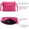 image:imageLeather Crossbody Bags for Women Small Soft Genuine Pebbled Sling Shoulder Handbag Crossover Purse with Full Adjustable Strap Cognac NappaHot Pink Nappa